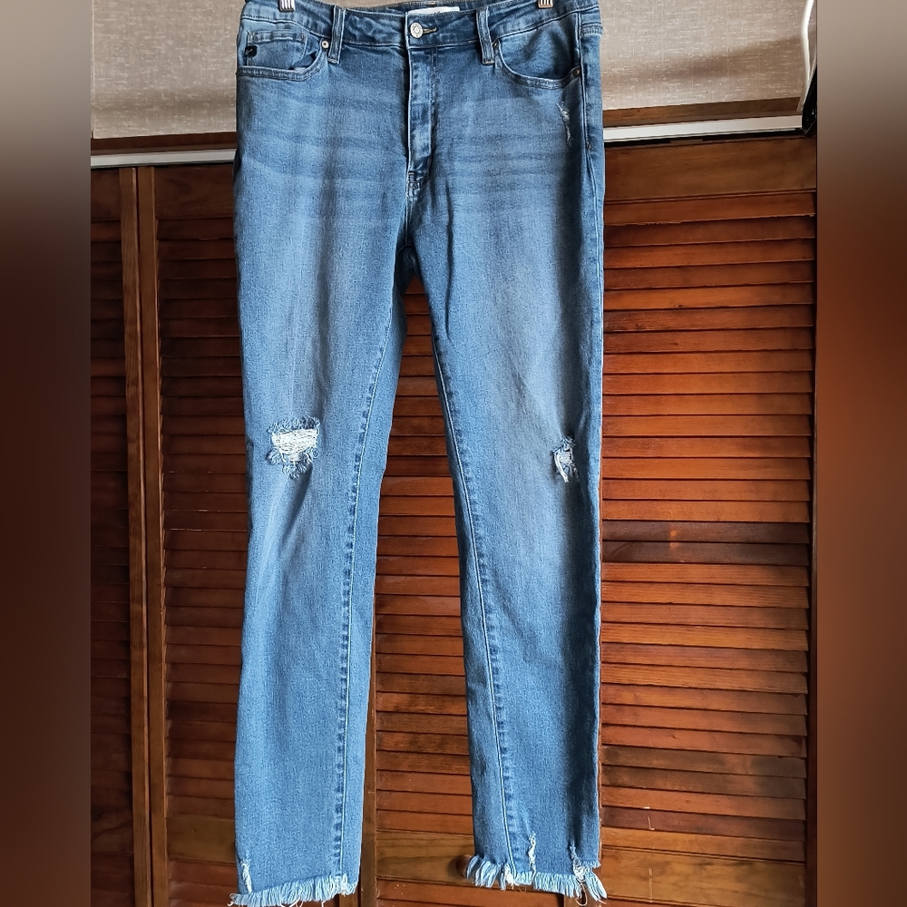 Distressed Blue Jeans